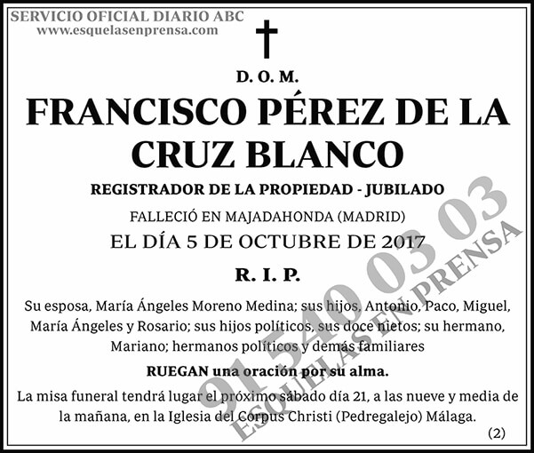 Francisco Pérez de la Cruz Blanco